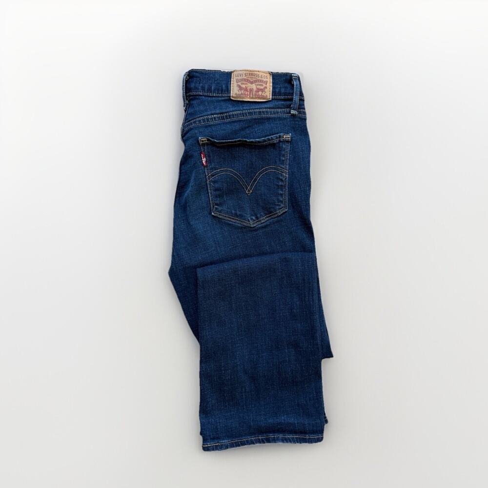 Levis Boot Cut Jeans Women 4 S Blue Mid Rise Stretch Dark‎ Denim Western Cowgirl